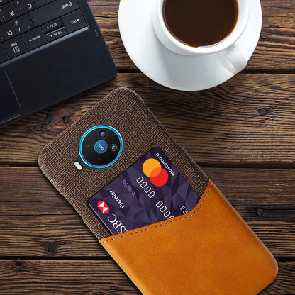 KSQ Card Holder Cloth + PU Leather Coated PC Back Cover for Nokia 8.3 5G