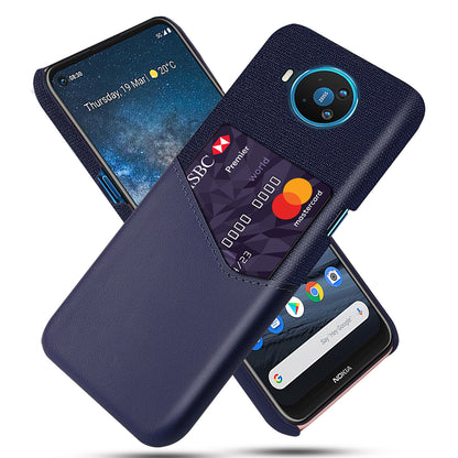 KSQ Card Holder Cloth + PU Leather Coated PC Back Cover for Nokia 8.3 5G