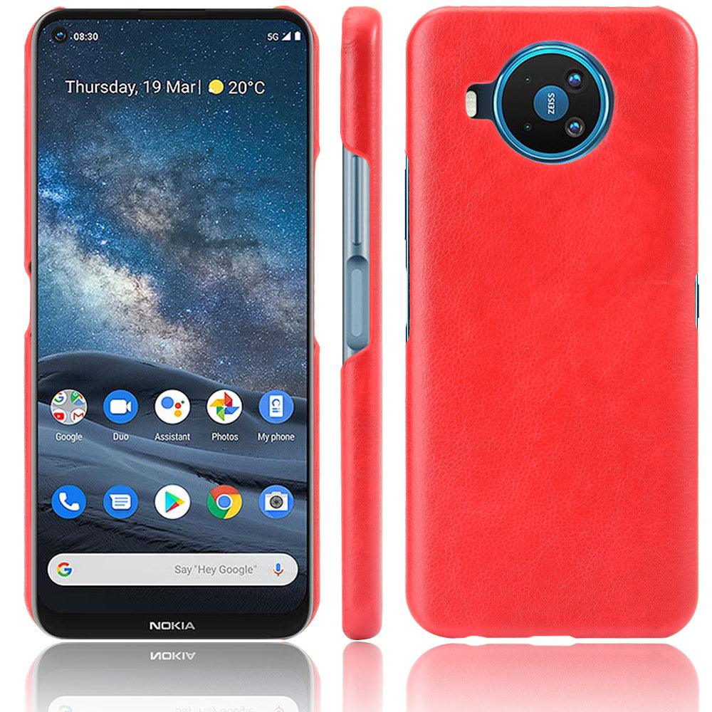 Litchi Skin Leather Coated PC Phone Shell for Nokia 8.3 5G