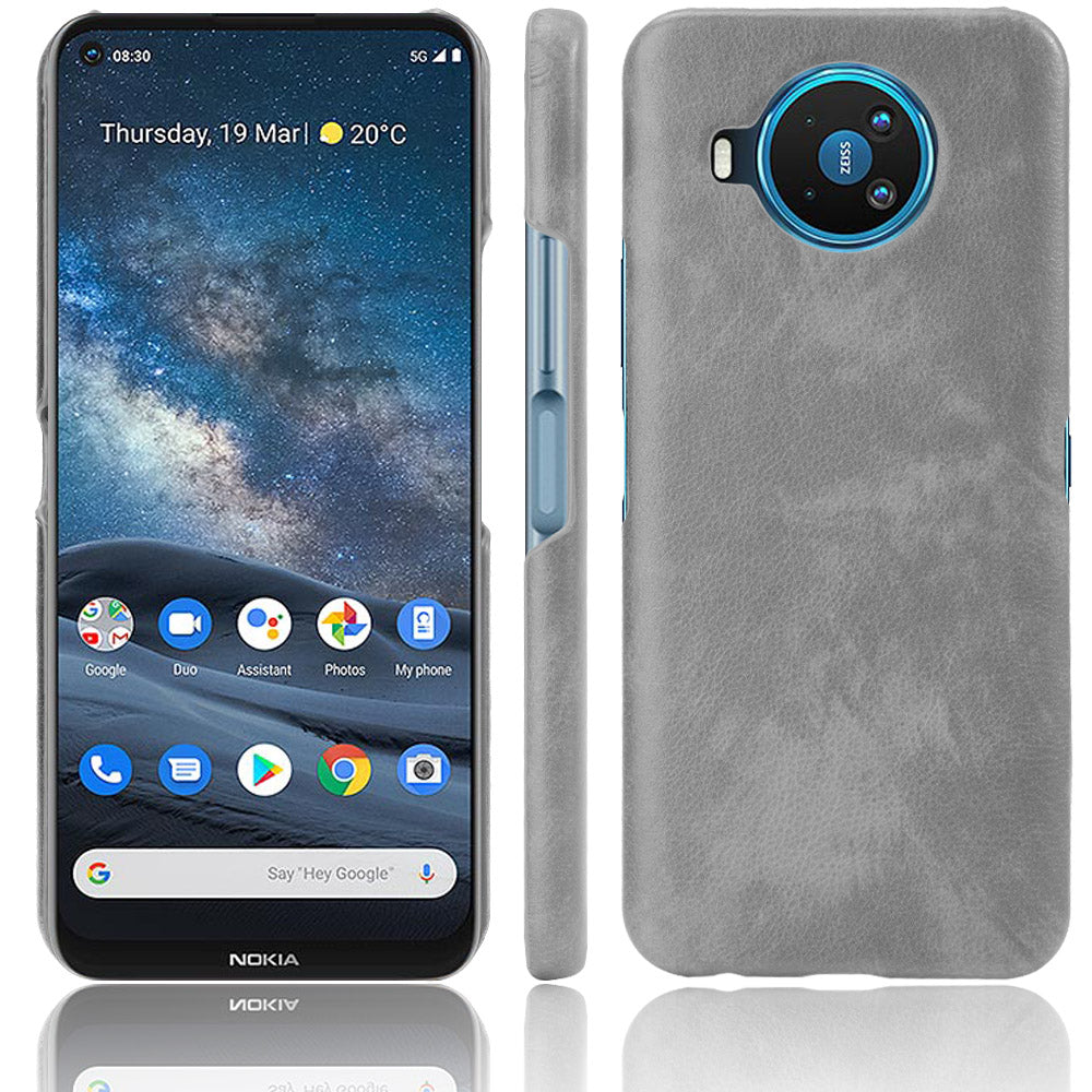 Litchi Skin Leather Coated PC Phone Shell for Nokia 8.3 5G