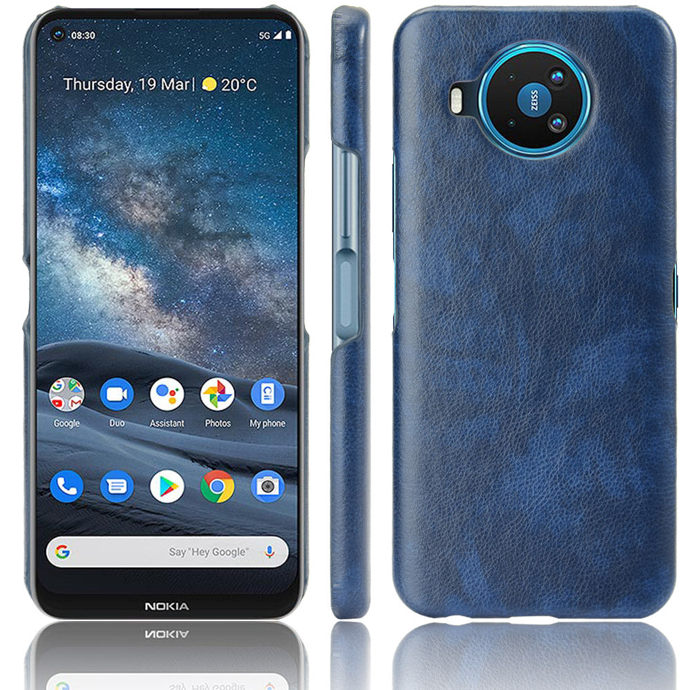 Litchi Skin Leather Coated PC Phone Shell for Nokia 8.3 5G