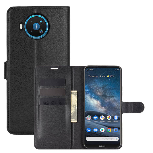Litchi Texture Leather Wallet Cell Phone Protective Case for Nokia 8.3 5G