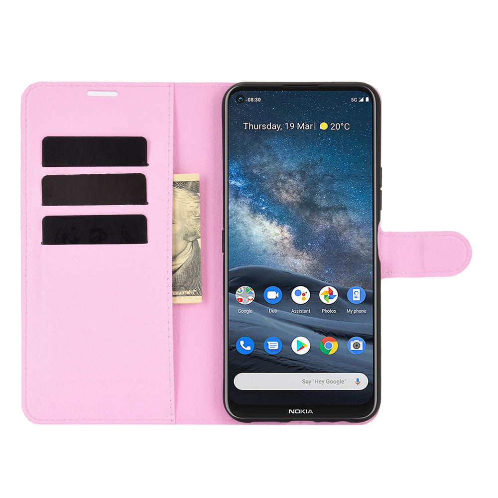 Litchi Texture Leather Wallet Cell Phone Protective Case for Nokia 8.3 5G