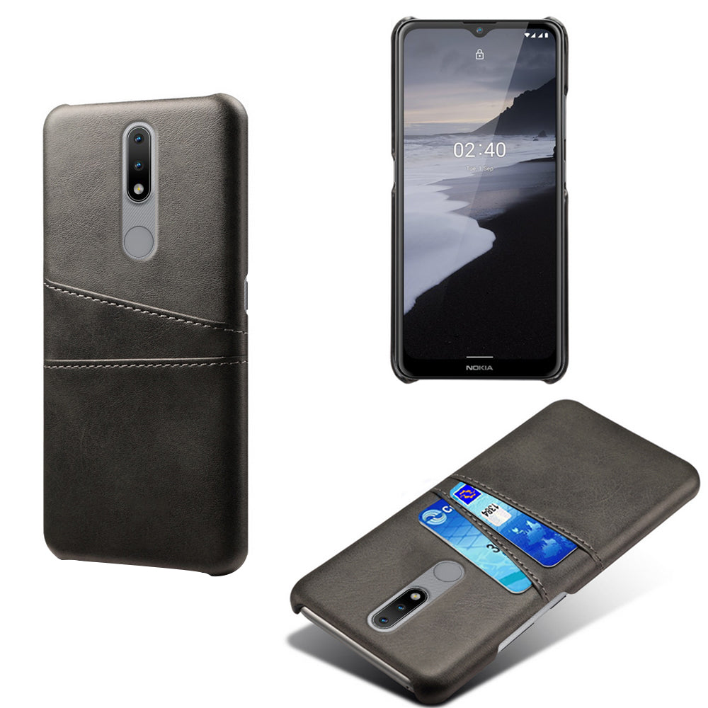 KSQ PU Leather Coated Hard PC Phone Cover for Nokia 2.4