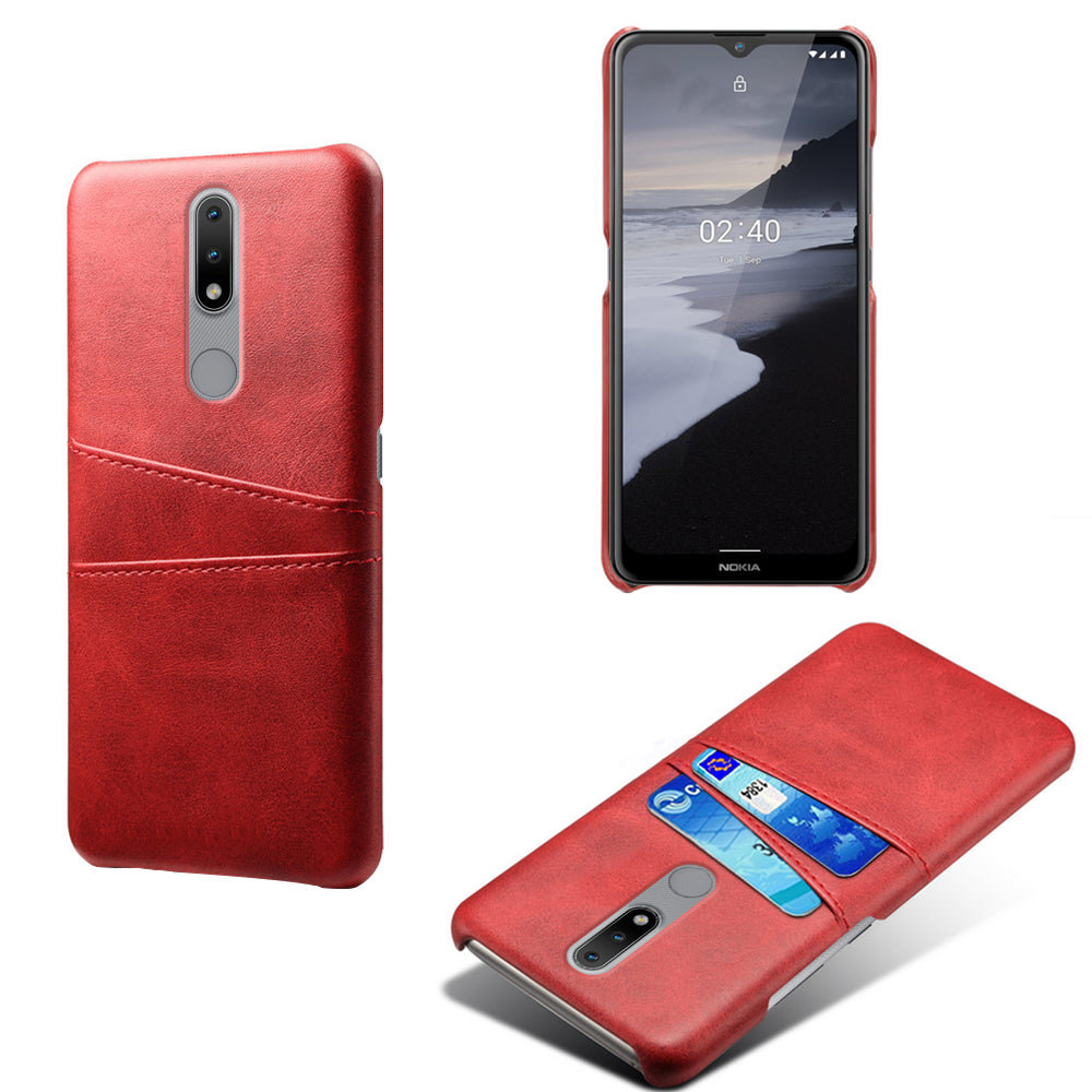 KSQ PU Leather Coated Hard PC Phone Cover for Nokia 2.4