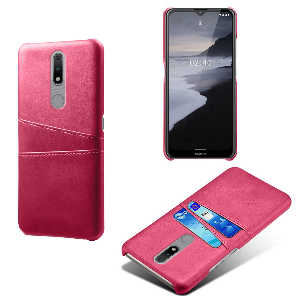 KSQ PU Leather Coated Hard PC Phone Cover for Nokia 2.4