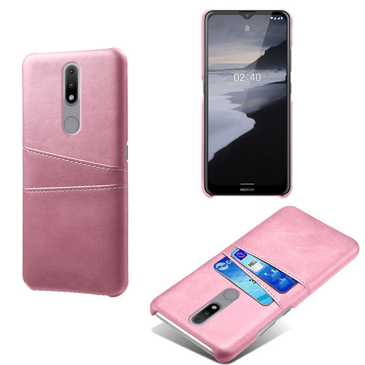 KSQ PU Leather Coated Hard PC Phone Cover for Nokia 2.4