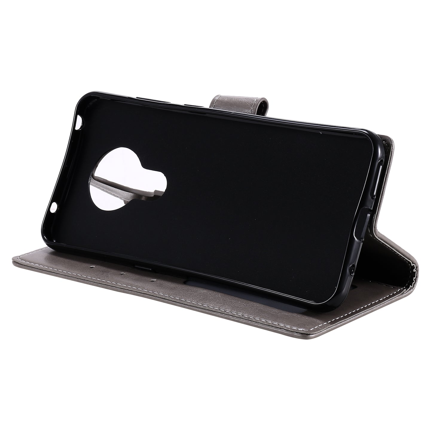 Imprint Flower Leather Wallet Stand Case for Nokia 3.4