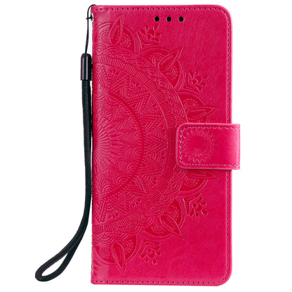 Imprint Flower Leather Wallet Stand Case for Nokia 3.4