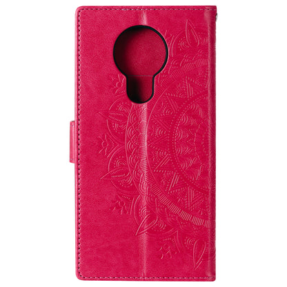 Imprint Flower Leather Wallet Stand Case for Nokia 3.4