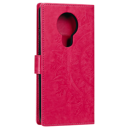 Imprint Flower Leather Wallet Stand Case for Nokia 3.4