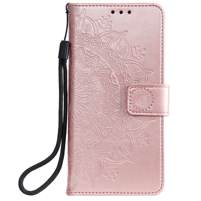 Imprint Flower Leather Wallet Stand Case for Nokia 3.4