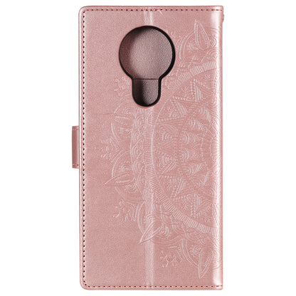 Imprint Flower Leather Wallet Stand Case for Nokia 3.4