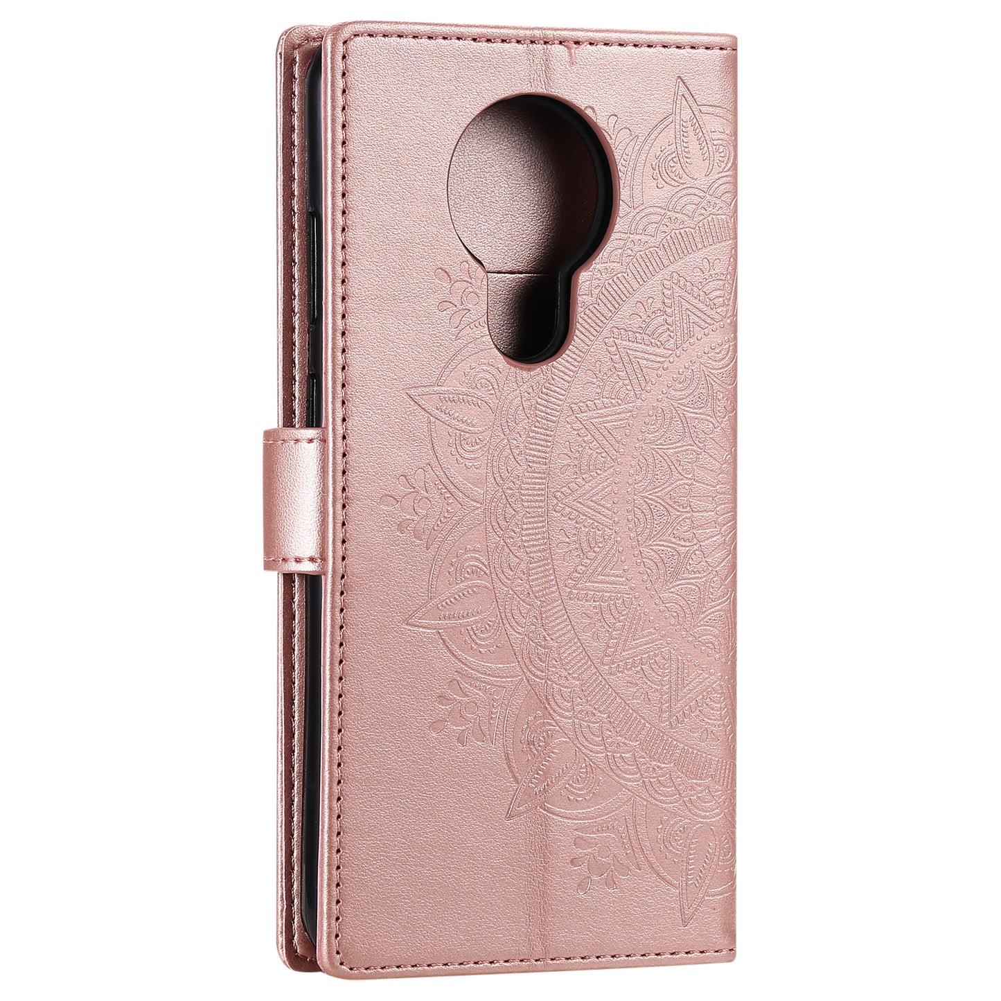 Imprint Flower Leather Wallet Stand Case for Nokia 3.4