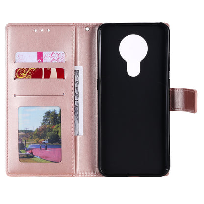 Imprint Flower Leather Wallet Stand Case for Nokia 3.4