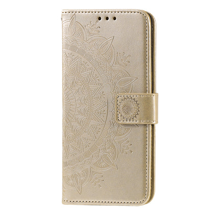 Imprint Flower Leather Wallet Stand Case for Nokia 3.4