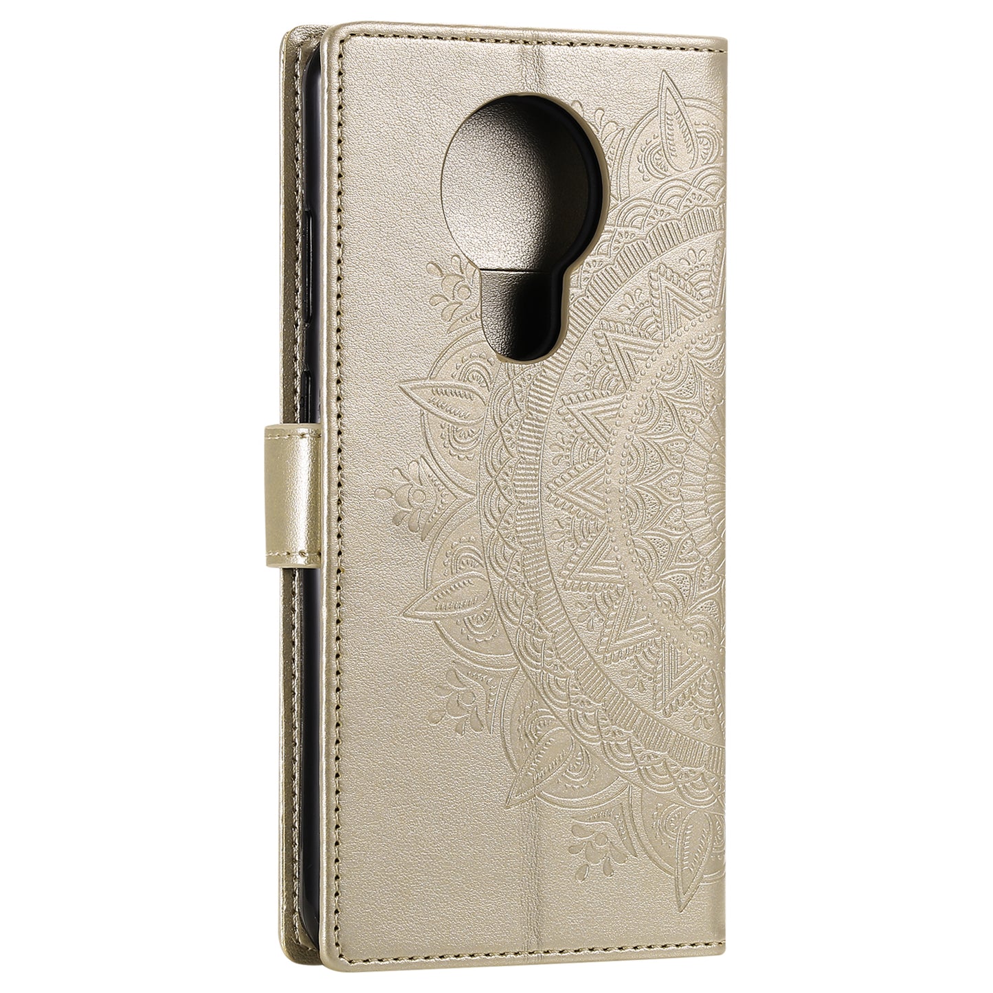 Imprint Flower Leather Wallet Stand Case for Nokia 3.4