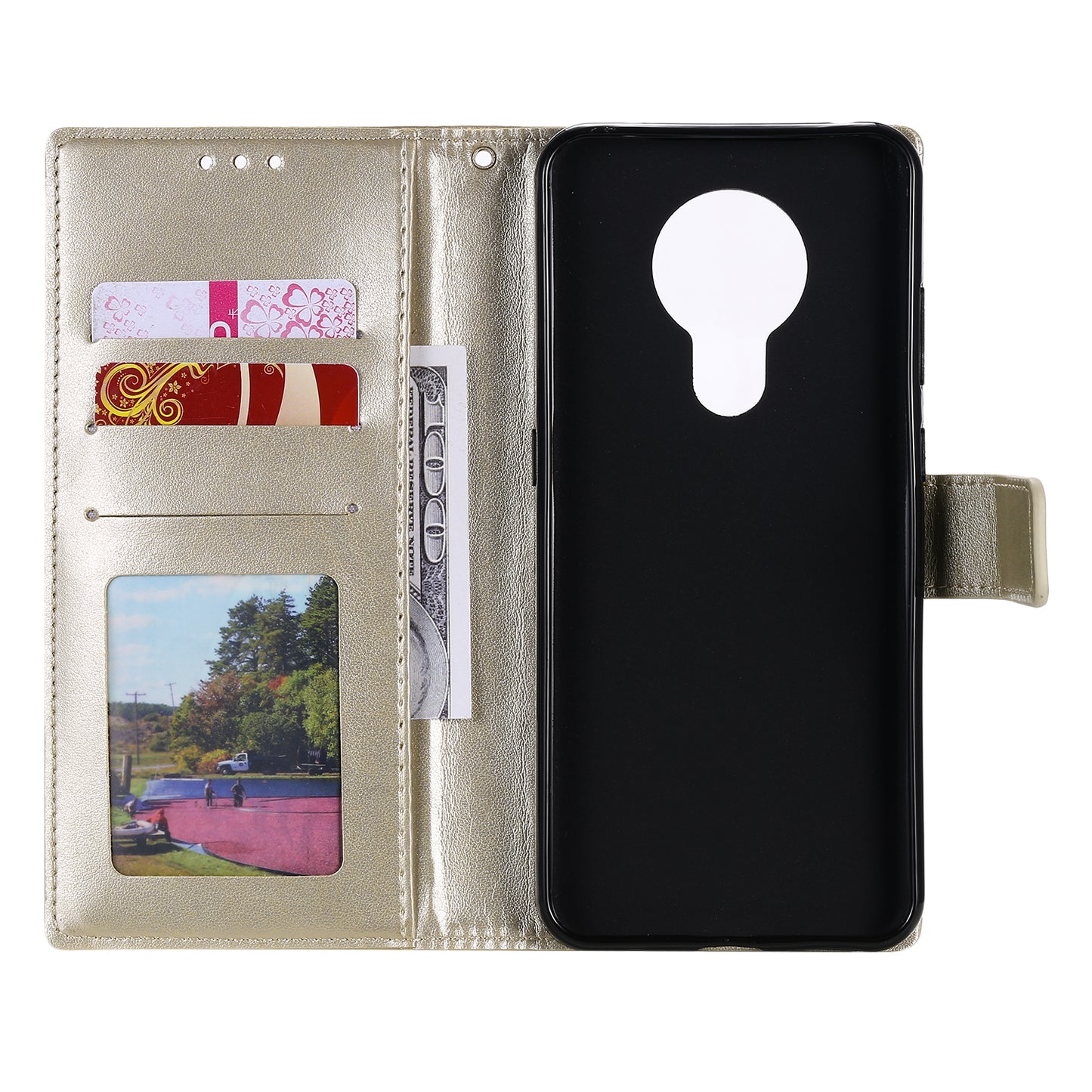 Imprint Flower Leather Wallet Stand Case for Nokia 3.4