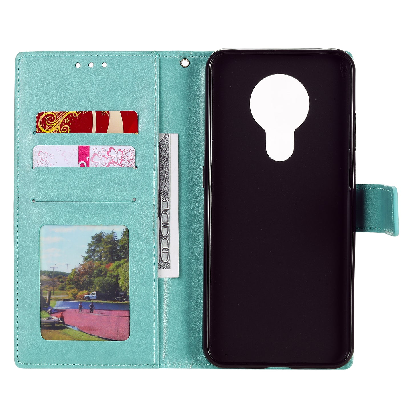 Imprint Flower Leather Wallet Stand Case for Nokia 3.4