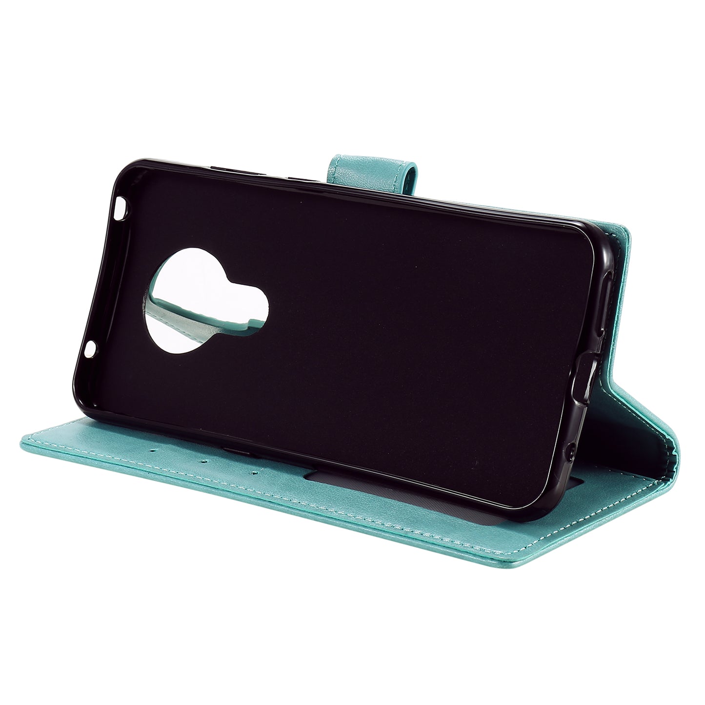 Imprint Flower Leather Wallet Stand Case for Nokia 3.4