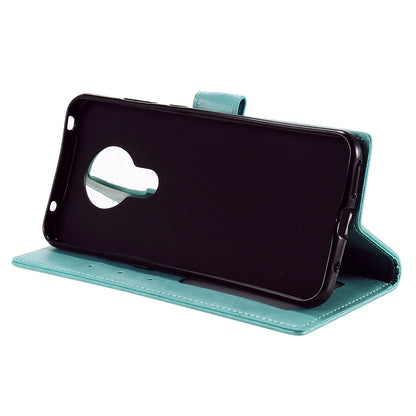 Imprint Flower Leather Wallet Stand Case for Nokia 3.4