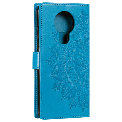 Imprint Flower Leather Wallet Stand Case for Nokia 3.4