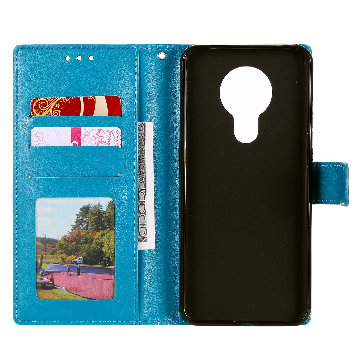 Imprint Flower Leather Wallet Stand Case for Nokia 3.4