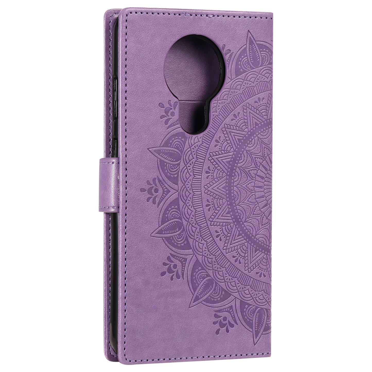 Imprint Flower Leather Wallet Stand Case for Nokia 3.4