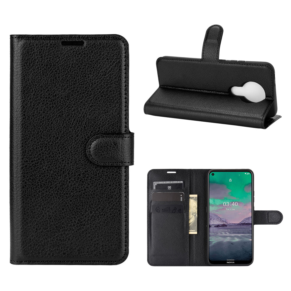 Litchi Grain Wallet Stand Leather Flip Protection Case for Nokia 3.4