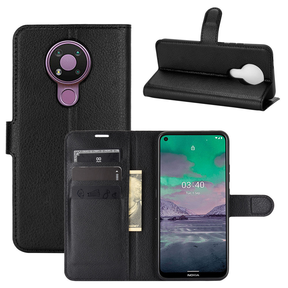Litchi Grain Wallet Stand Leather Flip Protection Case for Nokia 3.4