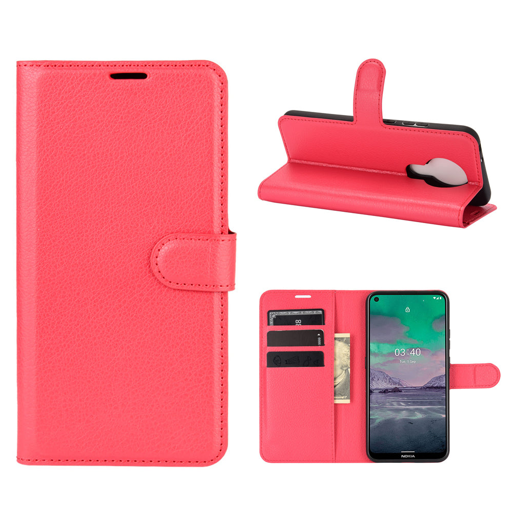 Litchi Grain Wallet Stand Leather Flip Protection Case for Nokia 3.4