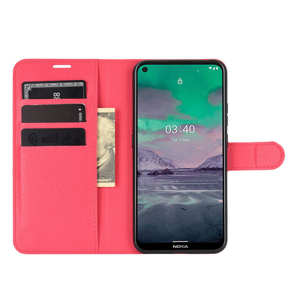 Litchi Grain Wallet Stand Leather Flip Protection Case for Nokia 3.4