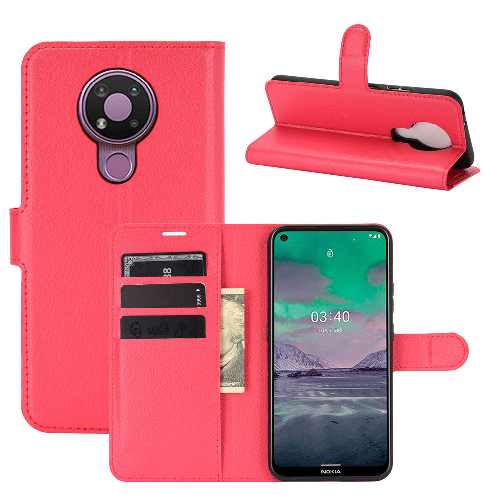 Litchi Grain Wallet Stand Leather Flip Protection Case for Nokia 3.4