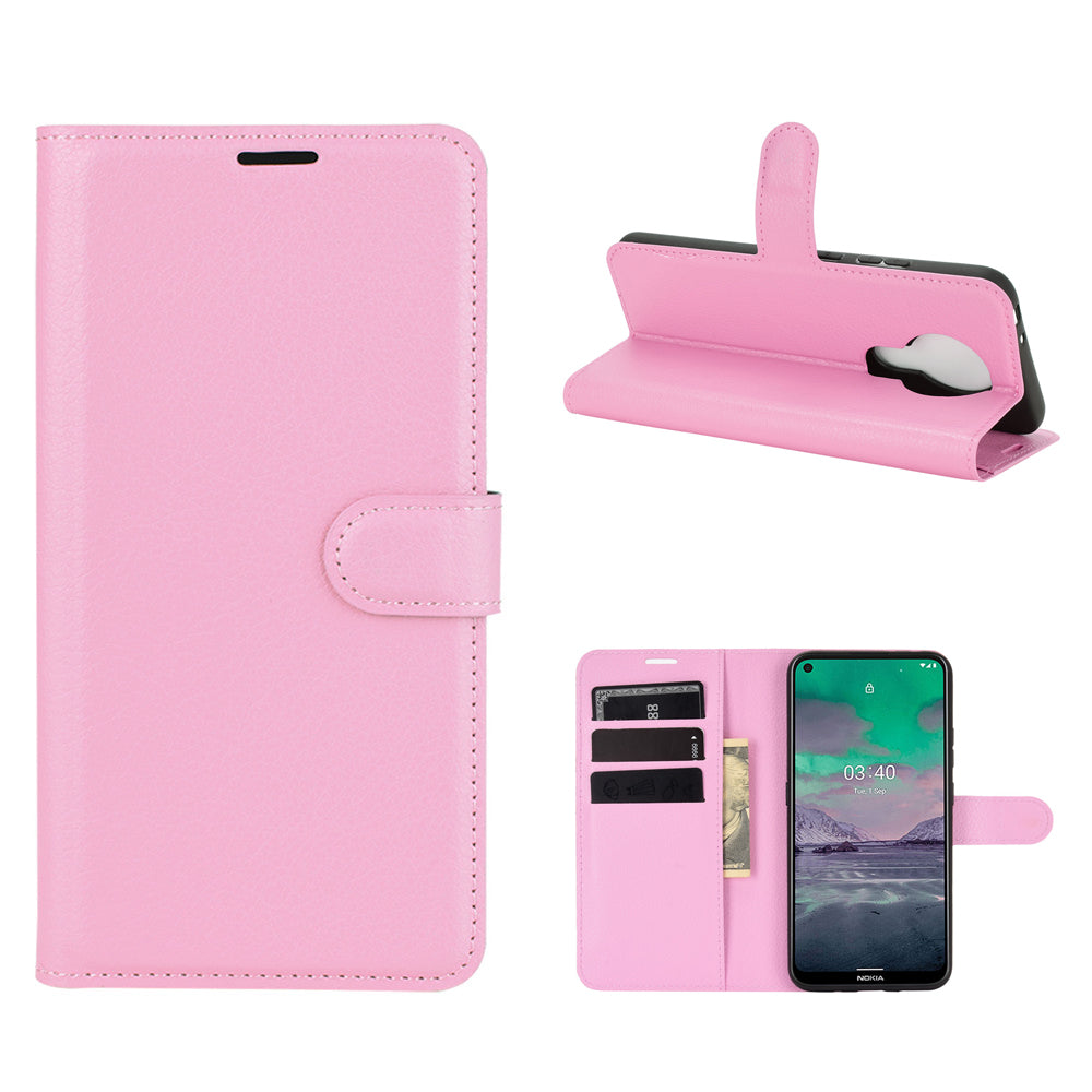 Litchi Grain Wallet Stand Leather Flip Protection Case for Nokia 3.4