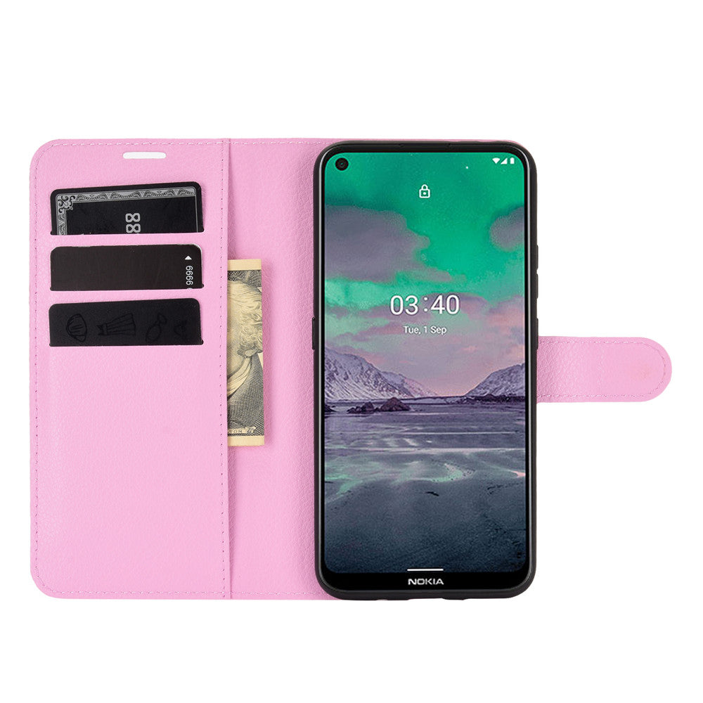 Litchi Grain Wallet Stand Leather Flip Protection Case for Nokia 3.4