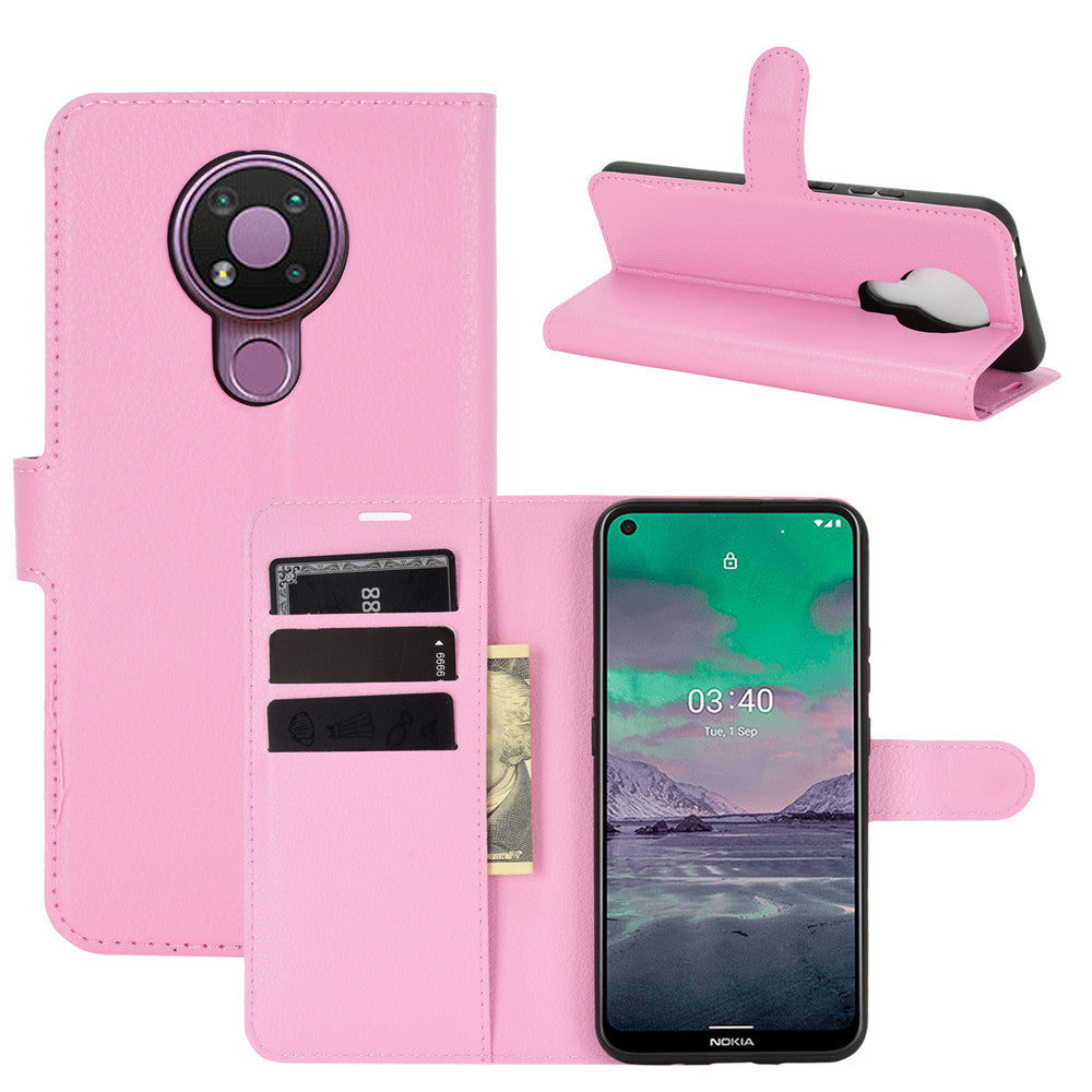 Litchi Grain Wallet Stand Leather Flip Protection Case for Nokia 3.4