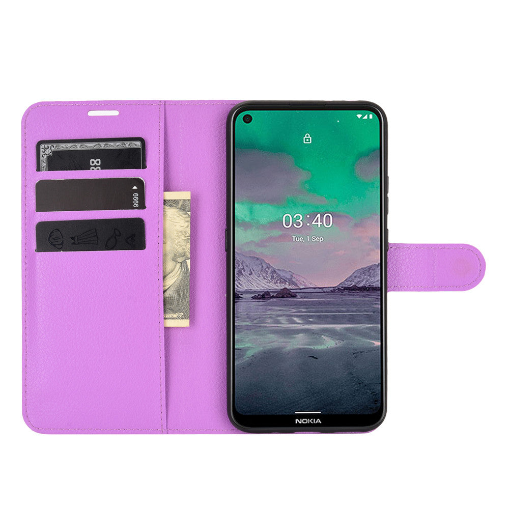 Litchi Grain Wallet Stand Leather Flip Protection Case for Nokia 3.4