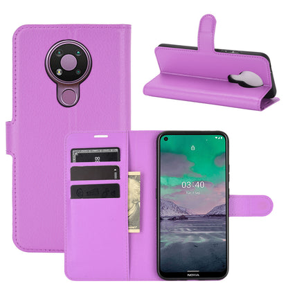 Litchi Grain Wallet Stand Leather Flip Protection Case for Nokia 3.4