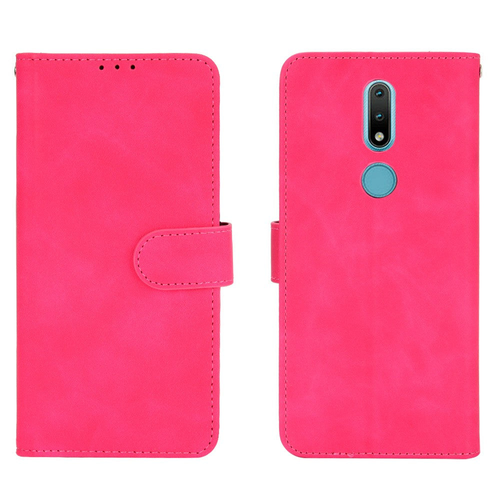 Skin-touch PU Leather Wallet Cell Phone Case for Nokia 2.4