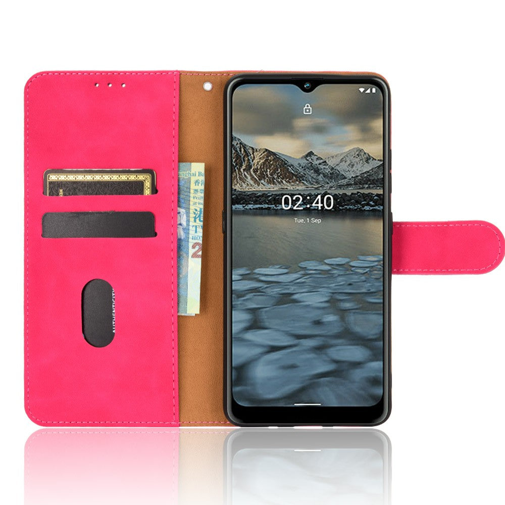 Skin-touch PU Leather Wallet Cell Phone Case for Nokia 2.4