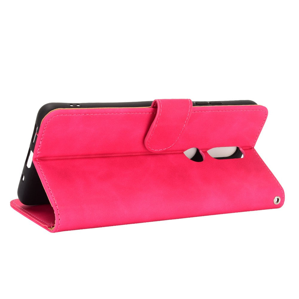 Skin-touch PU Leather Wallet Cell Phone Case for Nokia 2.4