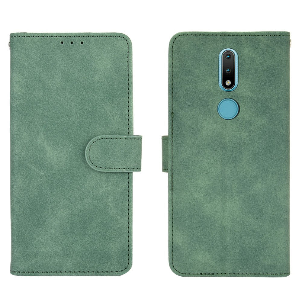 Skin-touch PU Leather Wallet Cell Phone Case for Nokia 2.4