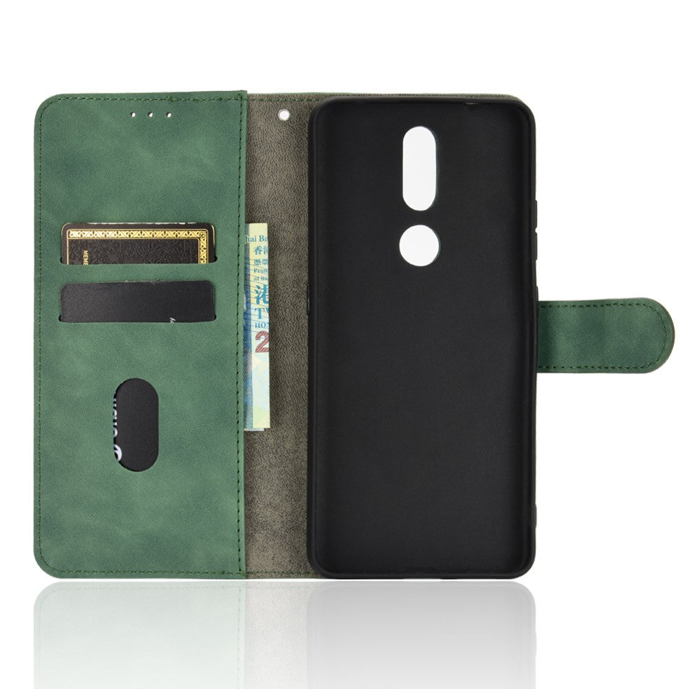Skin-touch PU Leather Wallet Cell Phone Case for Nokia 2.4