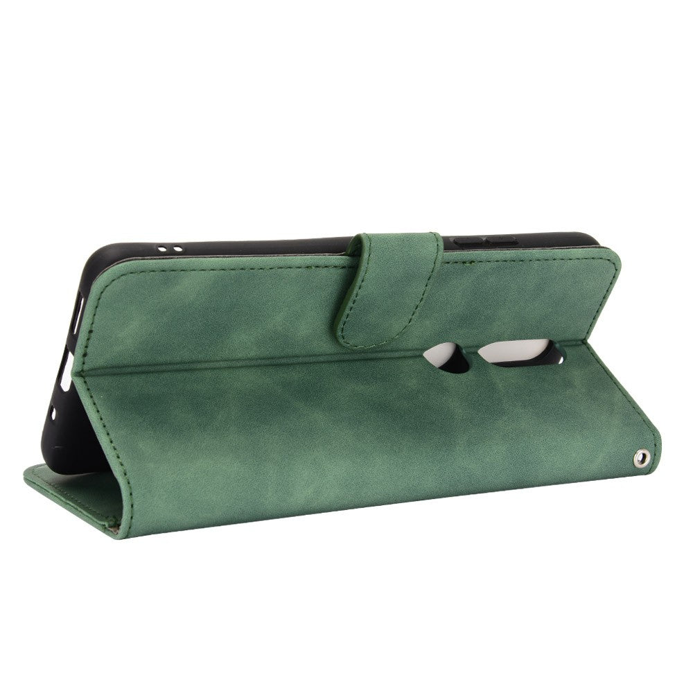 Skin-touch PU Leather Wallet Cell Phone Case for Nokia 2.4