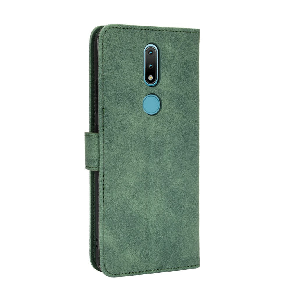 Skin-touch PU Leather Wallet Cell Phone Case for Nokia 2.4
