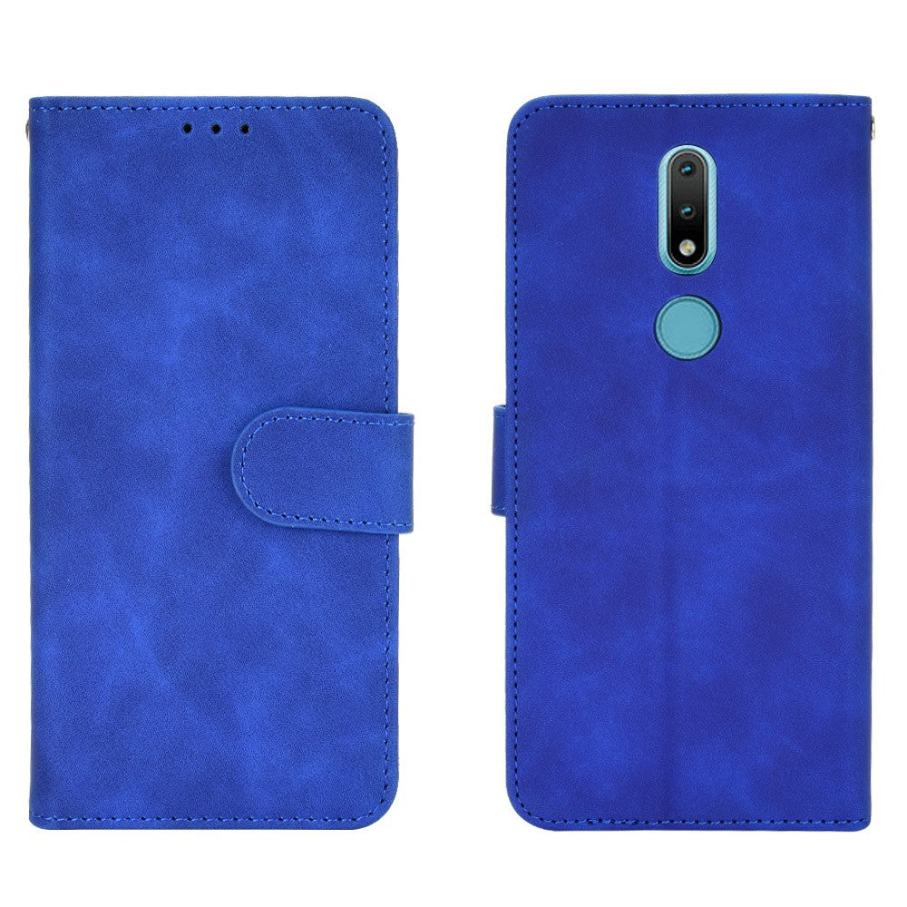 Skin-touch PU Leather Wallet Cell Phone Case for Nokia 2.4