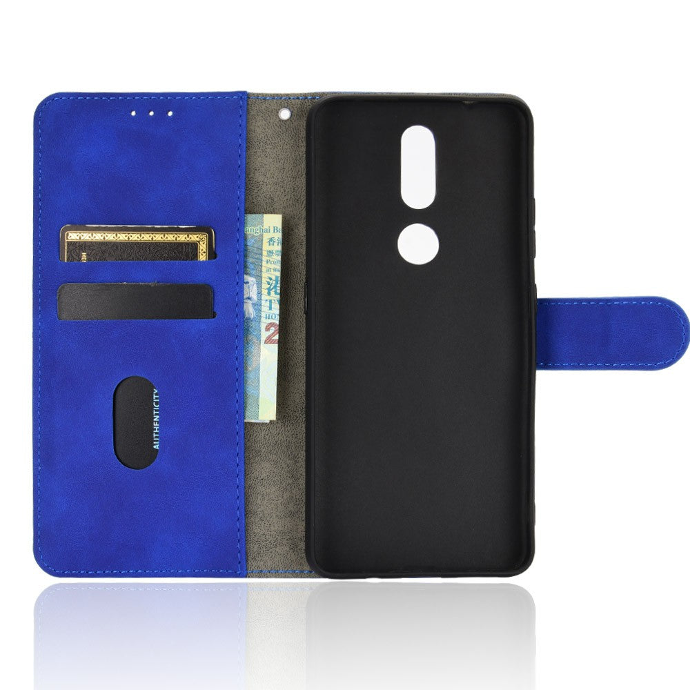 Skin-touch PU Leather Wallet Cell Phone Case for Nokia 2.4