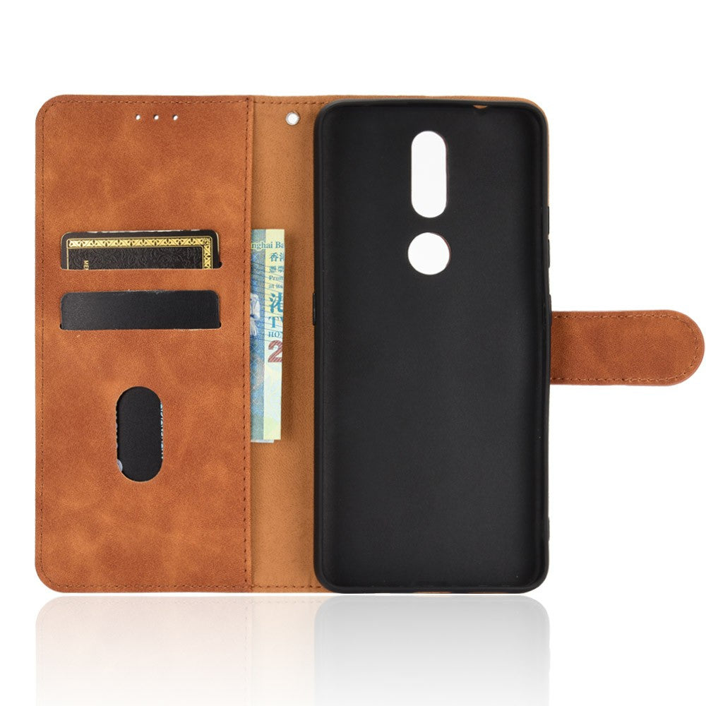 Skin-touch PU Leather Wallet Cell Phone Case for Nokia 2.4