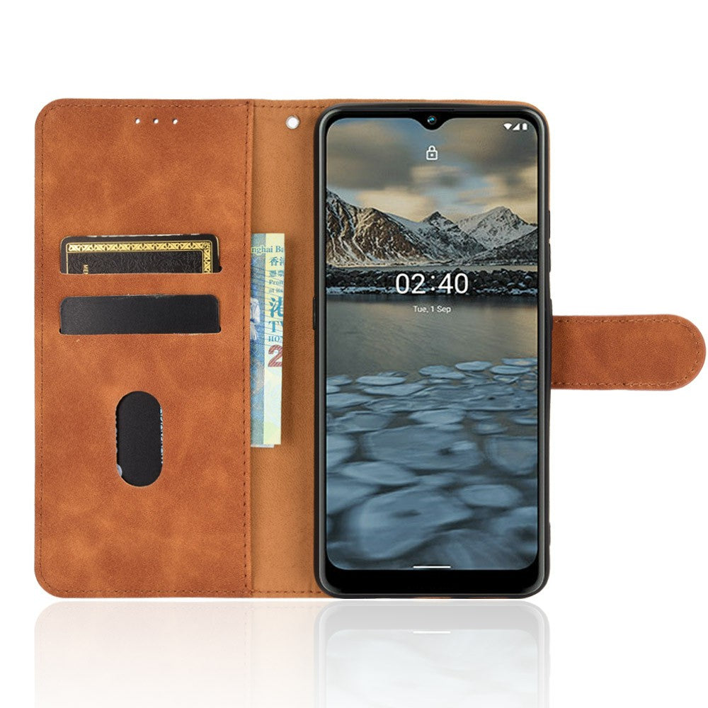 Skin-touch PU Leather Wallet Cell Phone Case for Nokia 2.4