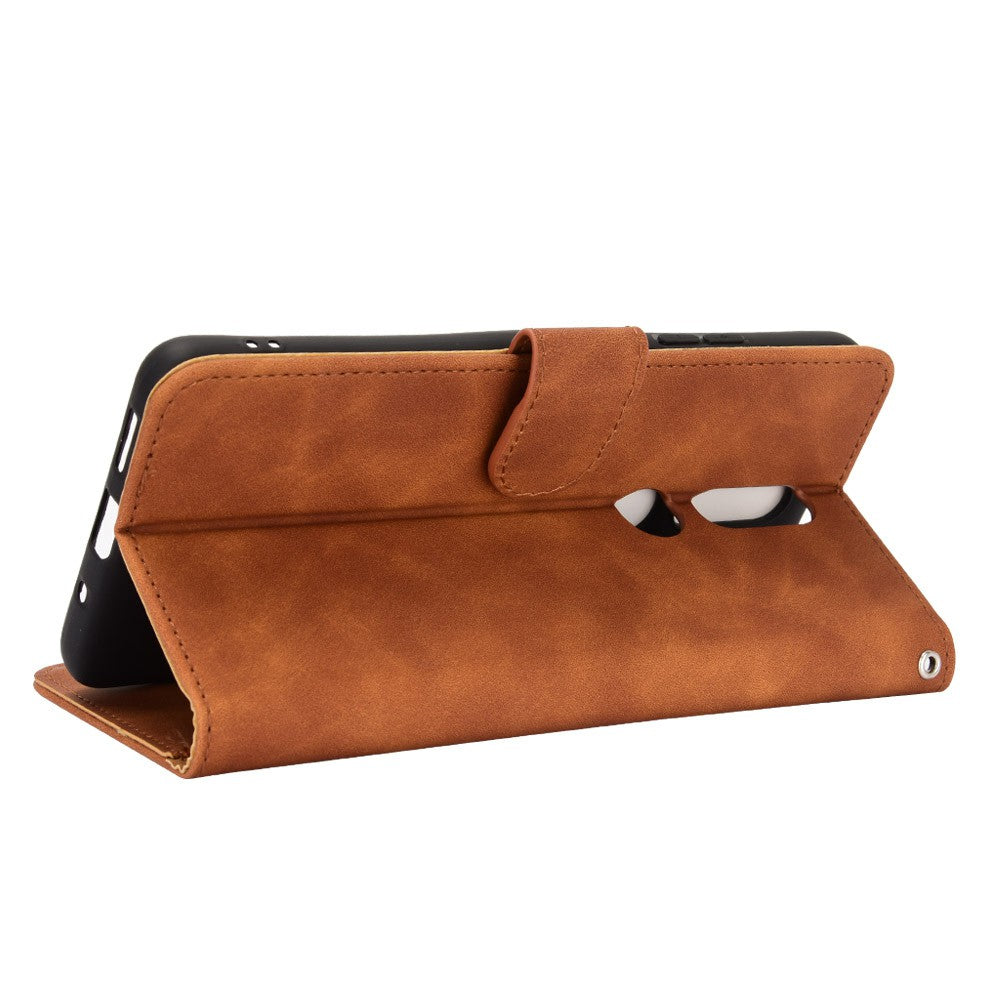 Skin-touch PU Leather Wallet Cell Phone Case for Nokia 2.4